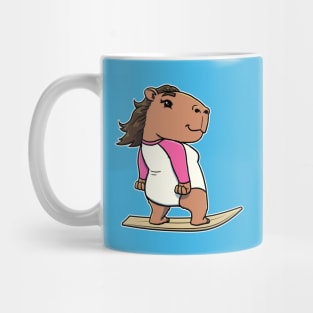 Capybara Surfer Girl Surfing Mug